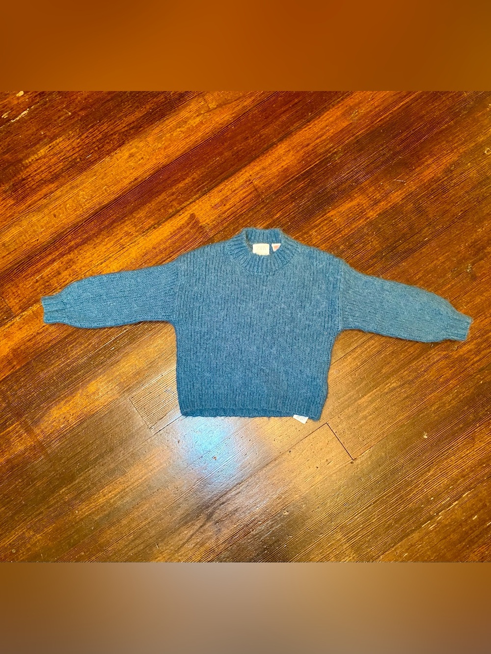 EUC Zara Blue Cozy Alpaca Wool Blend Textured Crewneck Sweater